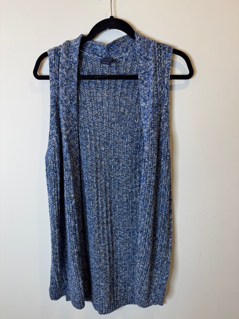 Gap-Women's Blue Knit Open-Front Sweater Vest